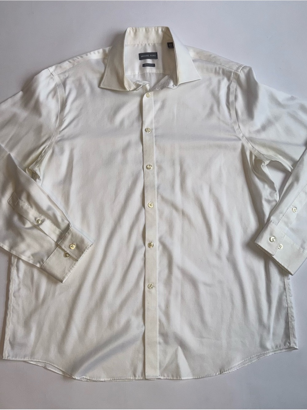 Michael Kors Men’s XL 17.5 34/35 White Regular Fit Dress Shirt